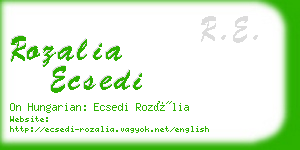 rozalia ecsedi business card